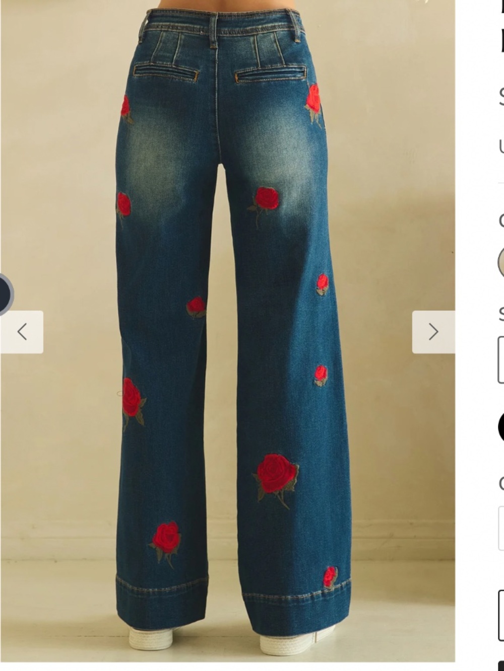 Oli & Hali “Robin” Oli And Hali Rose Embroidered Denim Pants Jeans 63 View 3